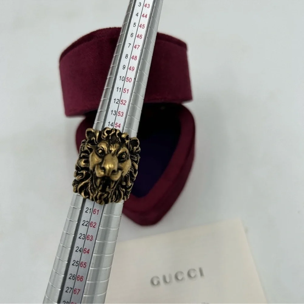 Women’s Gucci Lionhead, motif sterling silver ring size 8–8.5 made Italy